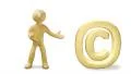 3d white man with copyright mark, isolated white background HD Footage