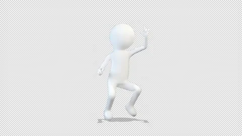 3d white man dancing a funny dance around him 库存影片 163336337