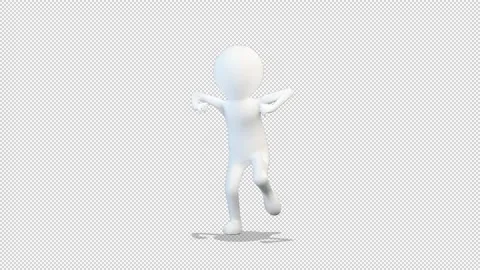 3d white man dancing a running man dance 動画素材 163336447