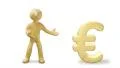 3d white man with euro sign, isolated white background HD Footage