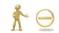3d white man with minus mark, isolated white background HD Footage