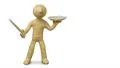 3d white man shows hat trick with plate and magic wand on white background. HD Footage