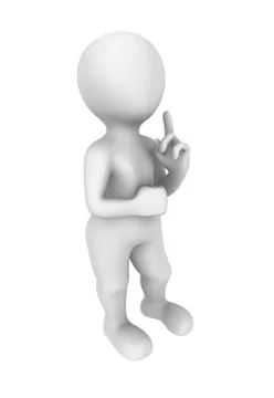 3d white man thinks of a problem. Stock Illustration