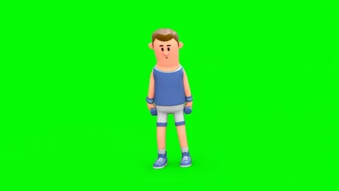 3D White Man Working Out With Dumbbells At Gym 库存影片 266972007