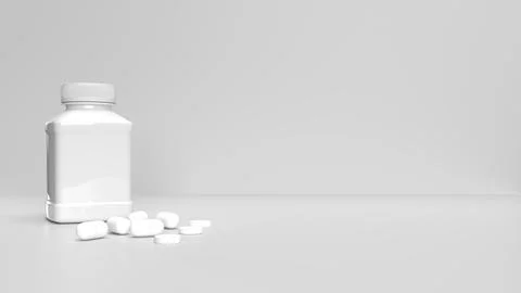 3D White Medicine Bottle Stock Illustration