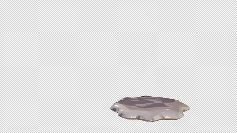 3D white metallic Slime Ball Falling and Squishing on Transparent Background Stock Footage 345226953