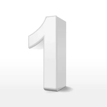3d white number 1 Stock Illustration