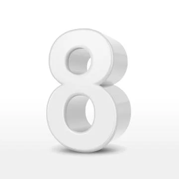 3d white number 8 Stock Illustration