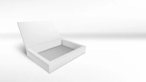 3D White Open Empty Cardboard Gift Box イラスト素材