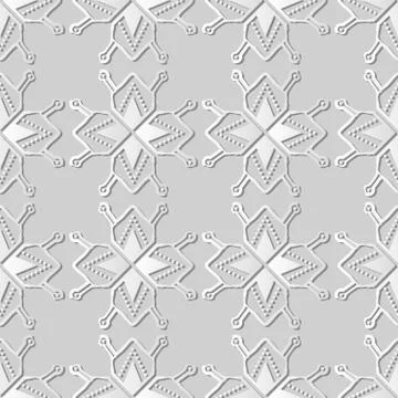 3D white paper art Polygon Star Geometry Cross Dot Frame Line Stock Illustration