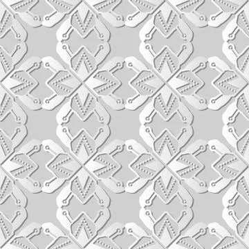 3D white paper art Polygon Star Geometry Cross Dot Line Stock Illustration