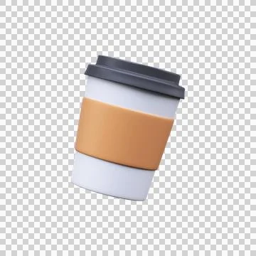 3D White Paper Coffee Cup Stock Illustration