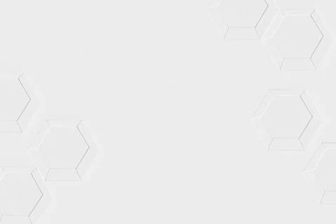 3D white paper craft hexagonal patterned background Foto stock