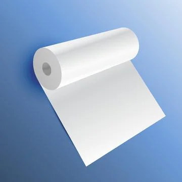 3D White Paper Roll On Blue Background Stock Illustration