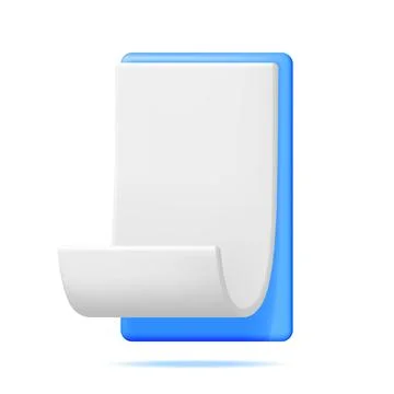 3D White Paper Scroll in Blue Clipboard Illustrazione stock