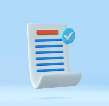 3d White paper task management todo check list Stock Illustration