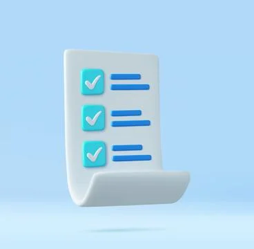 3d White paper task management todo check list Stock Illustration