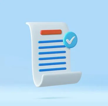 3d White paper task management todo check list Illustrazione stock