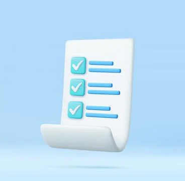 3d White paper task management todo check list Stock Illustration