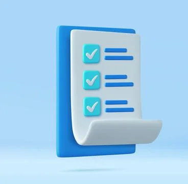 3d White paper task management todo check list Stock Illustration