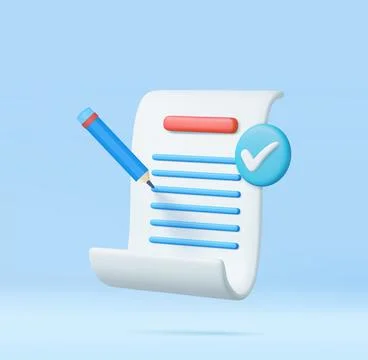 3d White paper task management todo check list Illustrazione stock