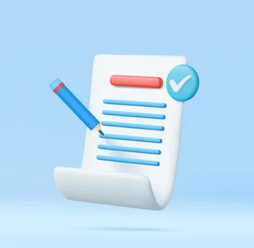 3d White paper task management todo check list Illustrazione stock