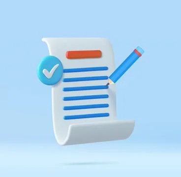3d White paper task management todo check list Illustrazione stock