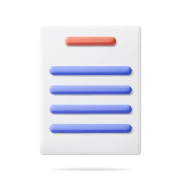 3D White Paper with Text Line Isolated. Stock Illustration