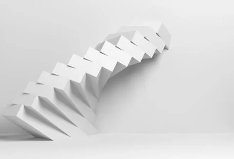 3d white parametric spiral installation Illustrazione stock