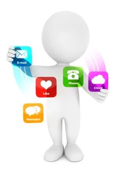3d white people applications interface Stock Illustration