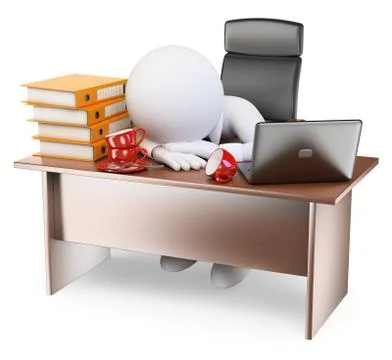 3D white people. Back to work after holidays Stock Illustration