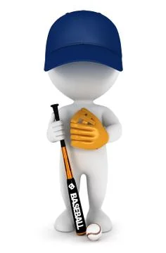 3d white people baseball player Stock Illustration
