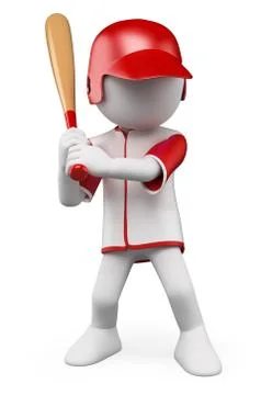 3d white people. baseball player Stock Illustration