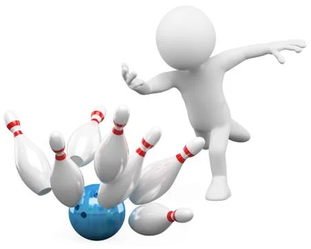 3d white people. bowling Stock Illustration