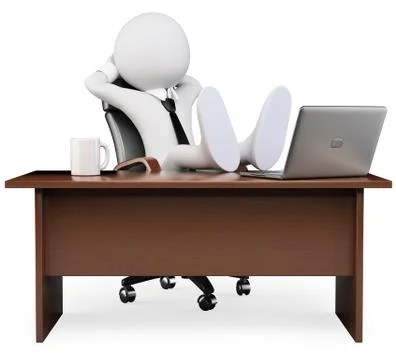 3d white people. break at work Stock Illustration