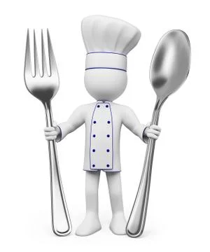 3d white people. chef Stock Illustration
