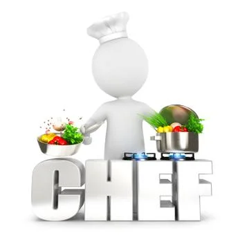 3d white people chef Stock Illustration