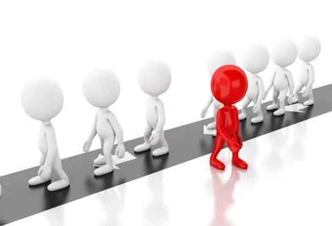 3d White people choosing different and successful way. 스톡 일러스트