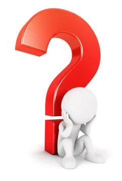 3d white people complicated question Stock Illustration