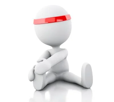 3d White people doing exercise at the gym. Stock Illustration