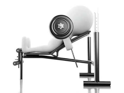 3D White people doing exercise. Illustrazione stock