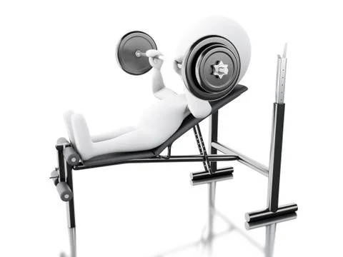 3D White people doing exercise. Illustrazione stock