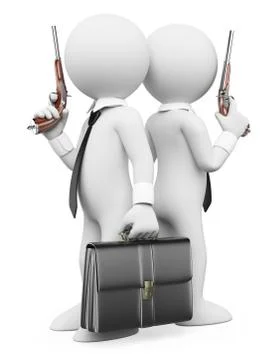 3D white people. Duel between two businessmen Stock Illustration