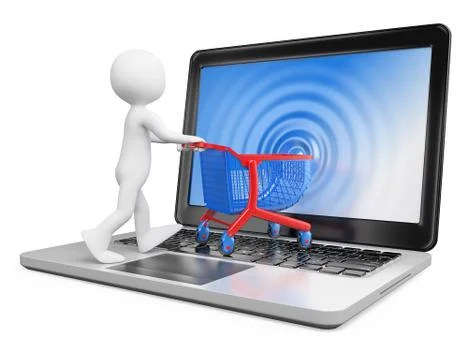 3d white people. ecommerce Stock Illustration