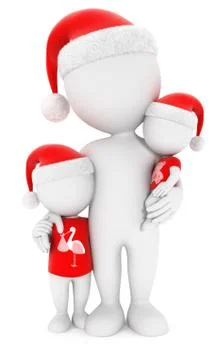 3d white people family christmas Stock Illustration