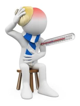 3d white people. human flu Stock Illustration