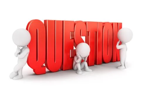 3d white people important question Stock Illustration