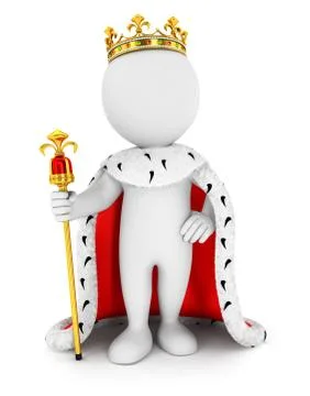 3d white people king Stock Illustration