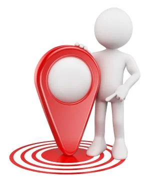 3D white people. Man in a point of interest. POI Stock Illustration