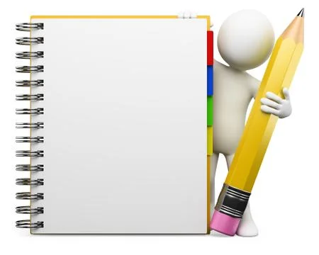 3d white people. notepad Stock Illustration